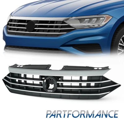 $75.99 • Buy For VW Volkswagen Jetta MK7 2019-2021 Front Bumper Upper Grille GLI Style Chrome