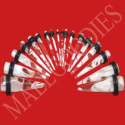 V056 Clear Marble Stretchers Tapers Expanders Plugs 00G Gauges  • $7.95