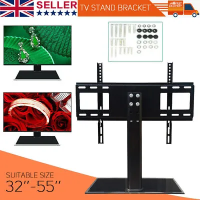 Universal TV Stand Bracket Table Top For 32 37 40 42 43 50 55  Inch LCD Plasma • £23.59