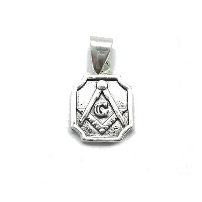 Small Plain Sterling Silver Masonic Pendant Charm Solid Hallmarked 925 Handmade • $15.80