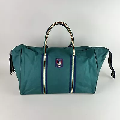 RARE Vintage Polo Ralph Lauren Green Duffle Canvas Uni Crest Bag Zipper Voyager • $49.40