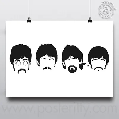 £4 • Buy Beatles - Minimalist Band Poster Music Hair Minimal Wall Art Lennon Sgt Peppers