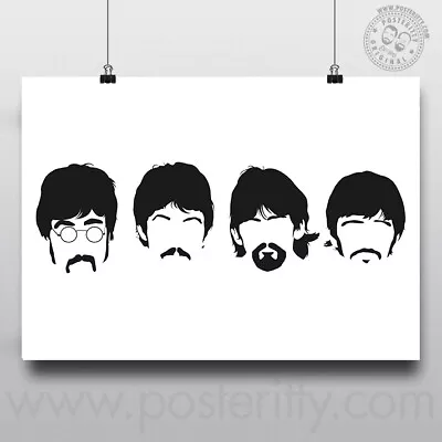£4 • Buy Beatles - Minimalist Band Poster Music Hair Minimal Wall Art Lennon Sgt Peppers