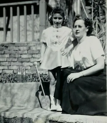 Girl In Majorette Costume & Baton With Woman B&W Photograph 2.75 X 4.5 • $9.99