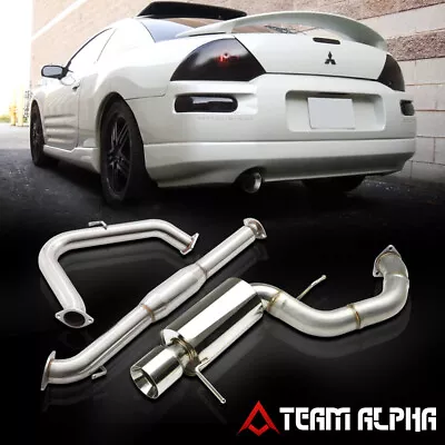 Fits 2000-2005 Mit Eclipse 3.0 [4 BEVELED TIP MUFFLER] SS Catback Exhaust System • $165.89