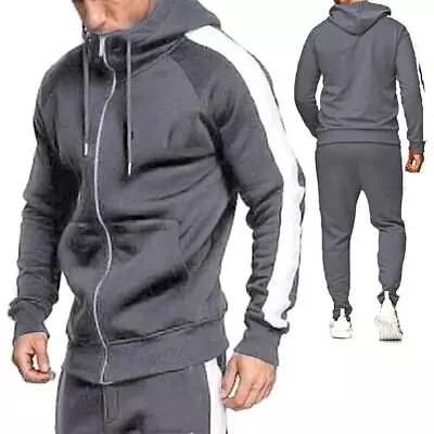 2pcs Mens Tracksuit Set Hoodie Tops Joggers Pants Gym Sports Wear Sweat Suit Hot • $33.99