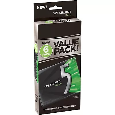 5 Gum Spearmint Rain Sugar Free Chewing Gum - 15 Ct (6 Pack) • $17.74