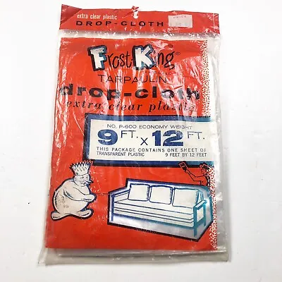 $19.97 • Buy Vintage Frost King Drop Cloth New In Package Plastic Covering Graphic 9x12