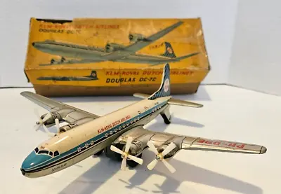 Japan Tin Lithographed Friction KLM Dutch Airlines Douglas DC-7C With Orig. Box • $185