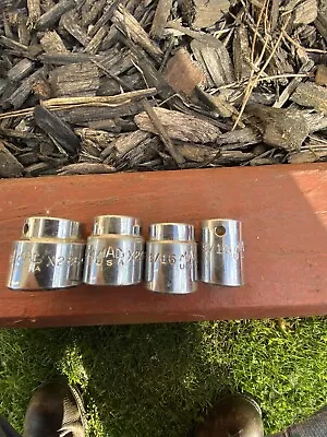 Mac Tools 3/8 Inch Drive Shallow Sockets Lot Of 4 7/8 - 3/4 -3/4- 11/16 & 9/16 • $29.99