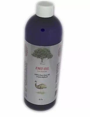 8 Oz TRIPLE AUSTRALIAN EMU REFINED NATURAL Oil 100%PURE Magic Creamy White • $19.49