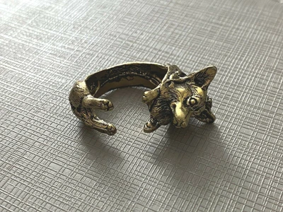$0.99 • Buy NWOT Bookish Box Wolf Distressed Gold Tone Ring Cuff - Size 7