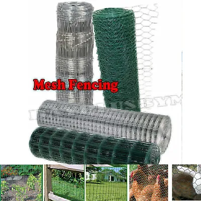 5M-50M Welded Wire Mesh Aviary Fencing Fence Chicken Rabbit Garden Galvanised • £7.70