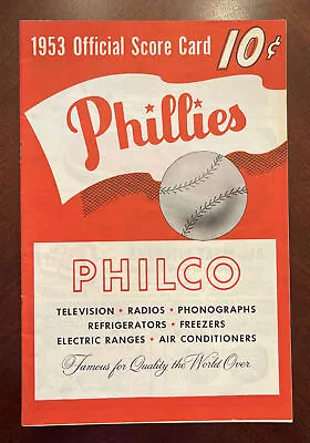 1953 Philadelphia Phillies Vs Milwaukee Braves Score Card Ashburn Roberts • $17.50
