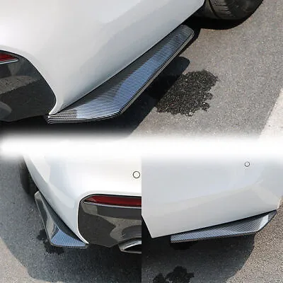 Rear Bumper Lip Diffuser Splitter Canard Protector Carbon Fiber Car Accessories • $14.99