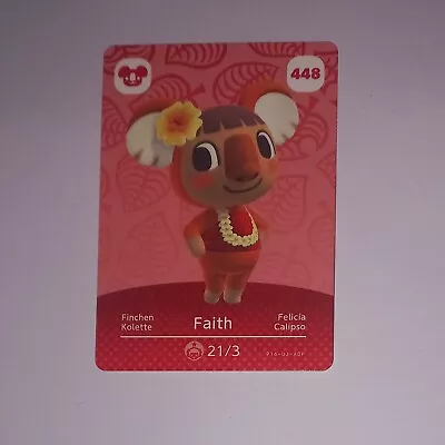 Genuine Animal Crossing Amiibo Card - Series 5 - 448 Faith • $2.23