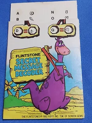 Vintage 1982 FLINTSTONE Secret Message Decoder Premium Prize Post Pebbles Cereal • $9