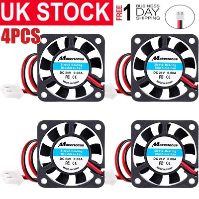 £7.90 • Buy 4 X 40mm Fans 12V 0.08A DC 4010 Silent Cooling Fan 28cm Cable For 3D Printer DVR