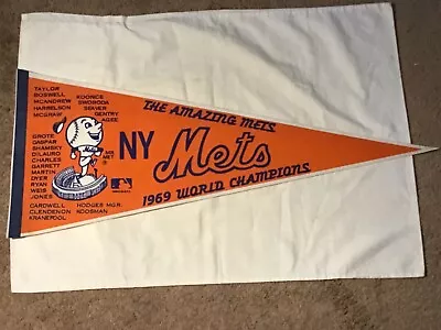 Vintage 1969 New York Mets World Series Champs Baseball Felt MLB Pennant ORIG • $9.99