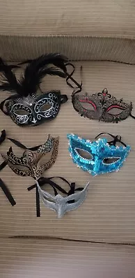 Mardi Gras Masquerade Party Masks - Set Of 5 New Eye Masks • $24.95