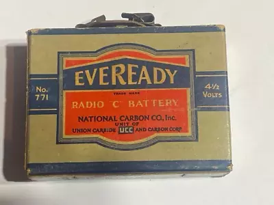 Eveready No. 771 Tube Radio C Battery 4-1/2 Volts Antique 1929 • $40