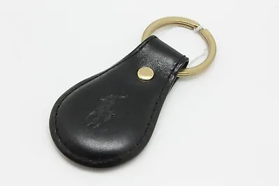 Polo Keychain Key Ring Fob Black Embossed Leather By Ralph Lauren New • $31.95