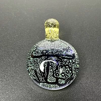 Handmade Art Glass Borosilicate Pendant Charm Sparkly Mushroom Dichroic Pendy • $44.99