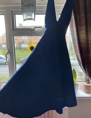 £30 • Buy Size 14 Goddiva Midi Crossover Keyhole Dress Royal Blue