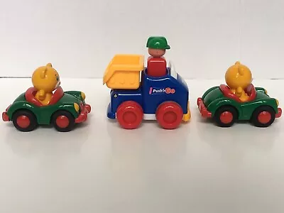 Vintage Rare HTF Chicco Bear W Sports Car (Set Of 2) & Tomy Push N Go Dump Truck • $12.99