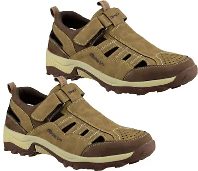 Mens Sandals Hiking Walking Closed Toe Cushioned Summer Adjustable Strap Shoes • £24.95