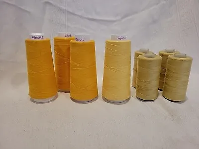 Lot 8 Maxi-Lock 100% Polyester Thread Partial Spools Gold Sunlight • $10.99