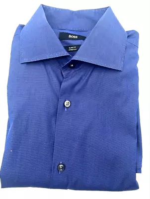 Hugo Boss Men Blue Dress Shirt 41 16 Slim Fit • $17