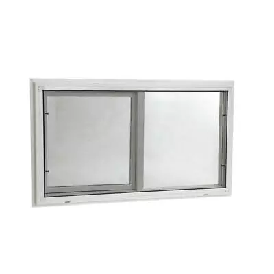 Left-Handed Sliding Window 2-Pane Energy Efficient Glass Heavy-Duty Vinyl White • $102.78