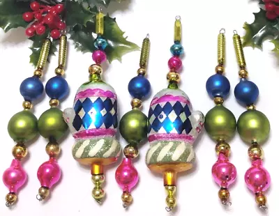 Vtg Mercury Glass Bead Garland Icicles Lot Of 7 Christmas Ornaments MITTENS SnF4 • $28.77