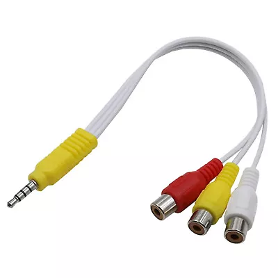 For TCL TV Video AV Adapter Cable Converter 3RCA To 3.5mm AV Input Adapter • $2.49