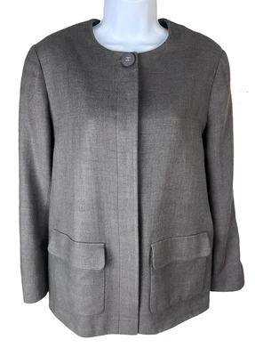 $399.99 • Buy Chanel Boutique Vintage Brown Linen Wool Blend Jacket (Approximate) Size 42