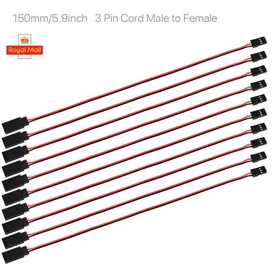 10 Pcs Servo Extension Lead Wire Cable 3 Pin Male To Female 150mm For Futaba RC • $7.99