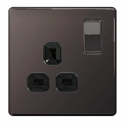 £9.35 • Buy BG Nexus Black Nickel Screwless Flatplate Switches & Sockets Black Inserts 