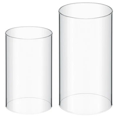 $12.60 • Buy 2Pcs Glass Lamp Chimney Clear Cylinder Candle Cover Clear Cover For Candle For D