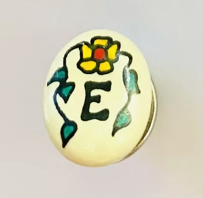 Letter E Pin Badge Tiny Name Gift With Flower Rare Vintage (M1) • $9.99