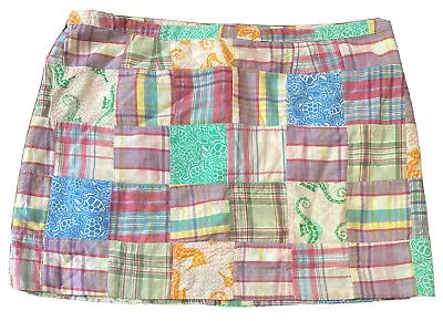 Vineyard Vines Patchwork Skirt Sz 8 Sea Turtles Horses Plaid Madras Lined • $32