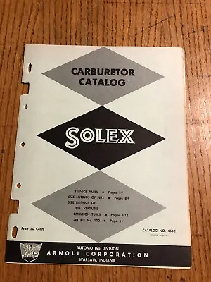 Solex Carburetor Spare Parts List Catalog Numbers Manual Book Carb Replacement • $29.99