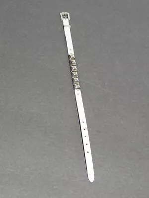 MICHAEL KORS White Leather Pyramid Stud Buckle Bracelet NEW • $43.95