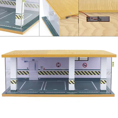 1:24 Diorama Car Garage Parking Lot Model Scenery Display Gift W/ LED Lighting • $36