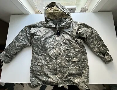 US Army Improved ACU Rainsuit Wet Weather Rain Jacket Parka Coat Liner Sz Small • $49.99