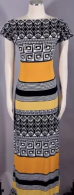 Melissa Masse Made To Measure Ornamented Printed Cap Sleeve Maxi Dress Size M  • $31.99