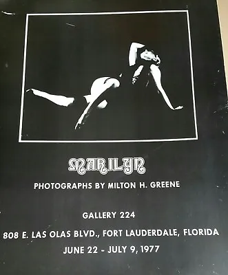 Marilyn Monroe / Milton Greene Vintage Art Gallery Poster 1977 LAS OLAS Florida  • $45