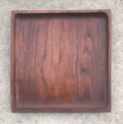 Vintage Teak Wood Serving Tray Platter Thailand 12 ×12  Handmade • $29.99