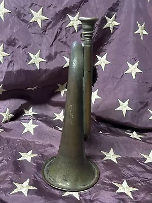 Original U.S. WWI Military Brass Bugle With Mouthpiece & Leather Wrist Strap • $30