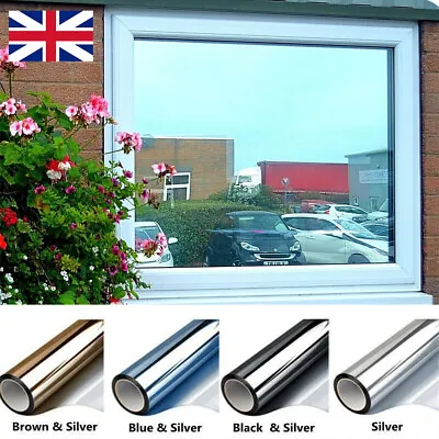 £11.99 • Buy One Way Mirror Window Film Reflective Home Privacy Solar Tint Foil Glass Sticker